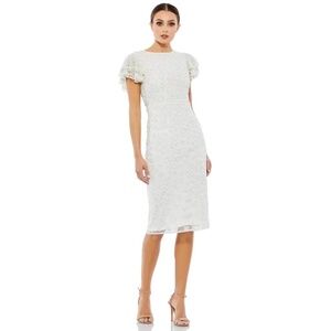 NWT Mac Duggal Flounce Sleeve Midi Dress - size 24